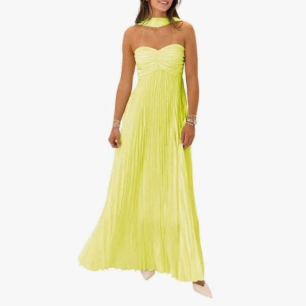 Women's Strapless A-line Maxi Dress with  Scarf -  NEVER WORN - size 6